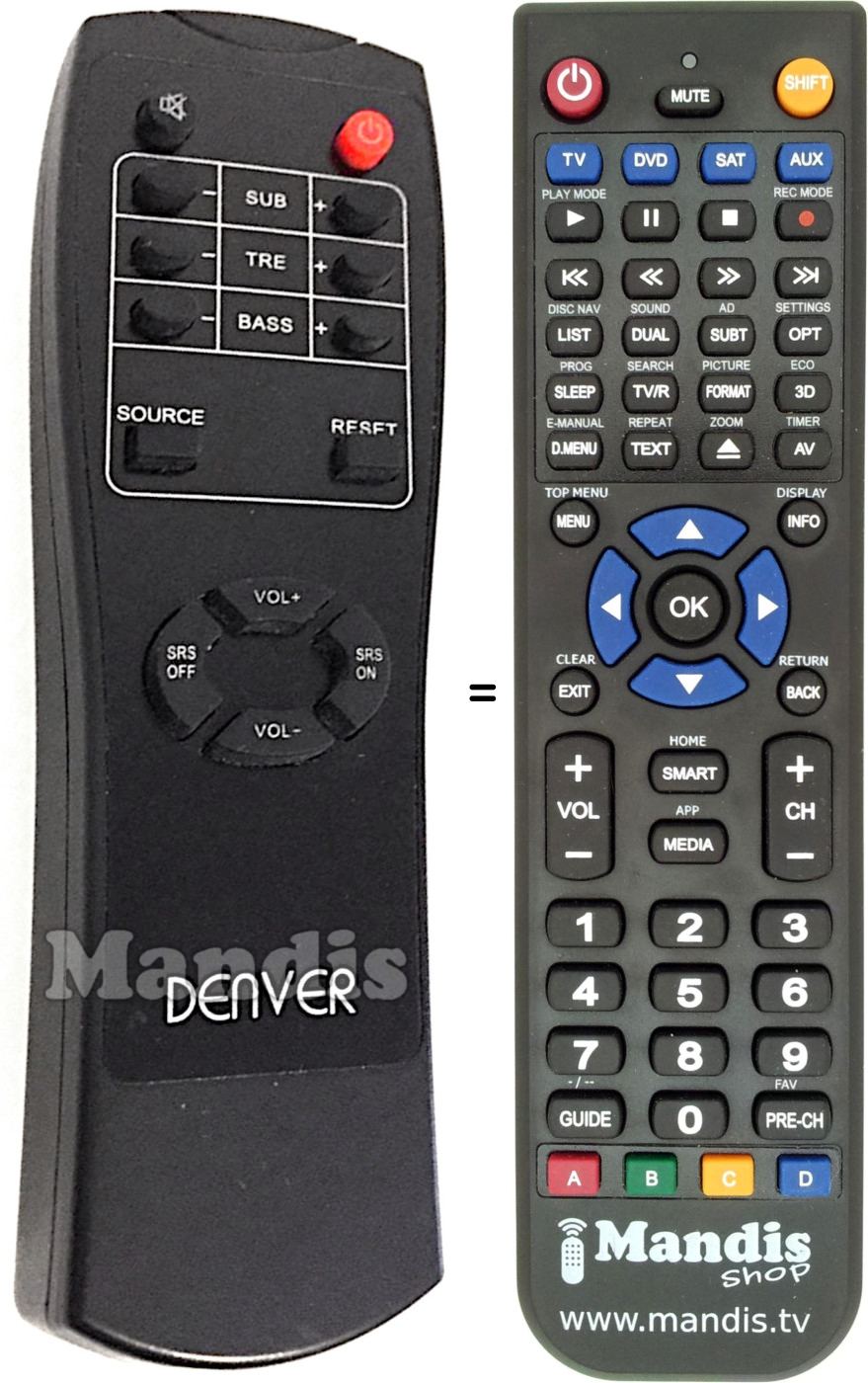Replacement remote control Denver DSB-100