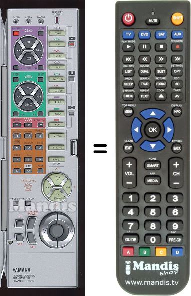 Télécommande équivalente Yamaha RAV120