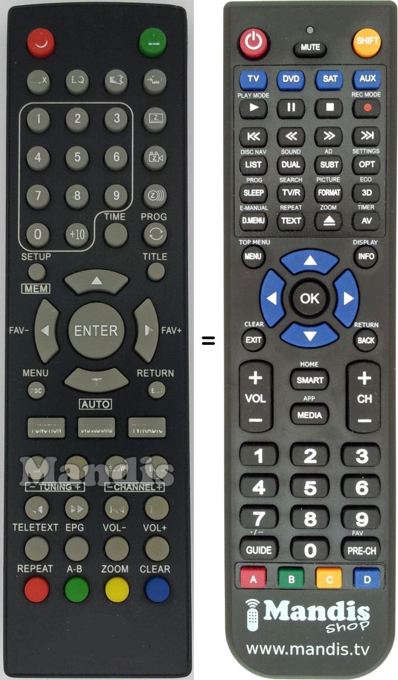 Replacement remote control I-Microsystem391-V2