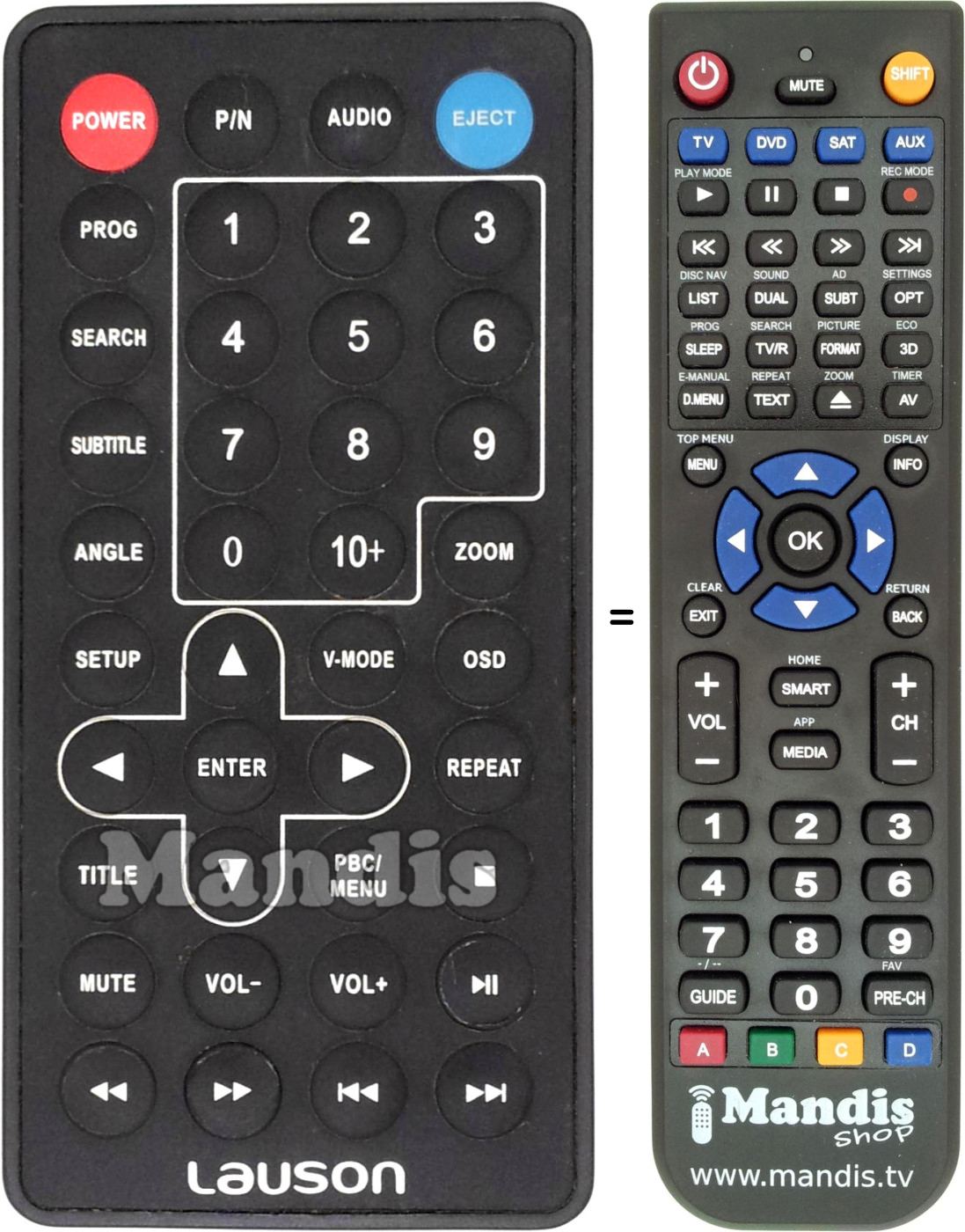 Replacement remote control LAU004