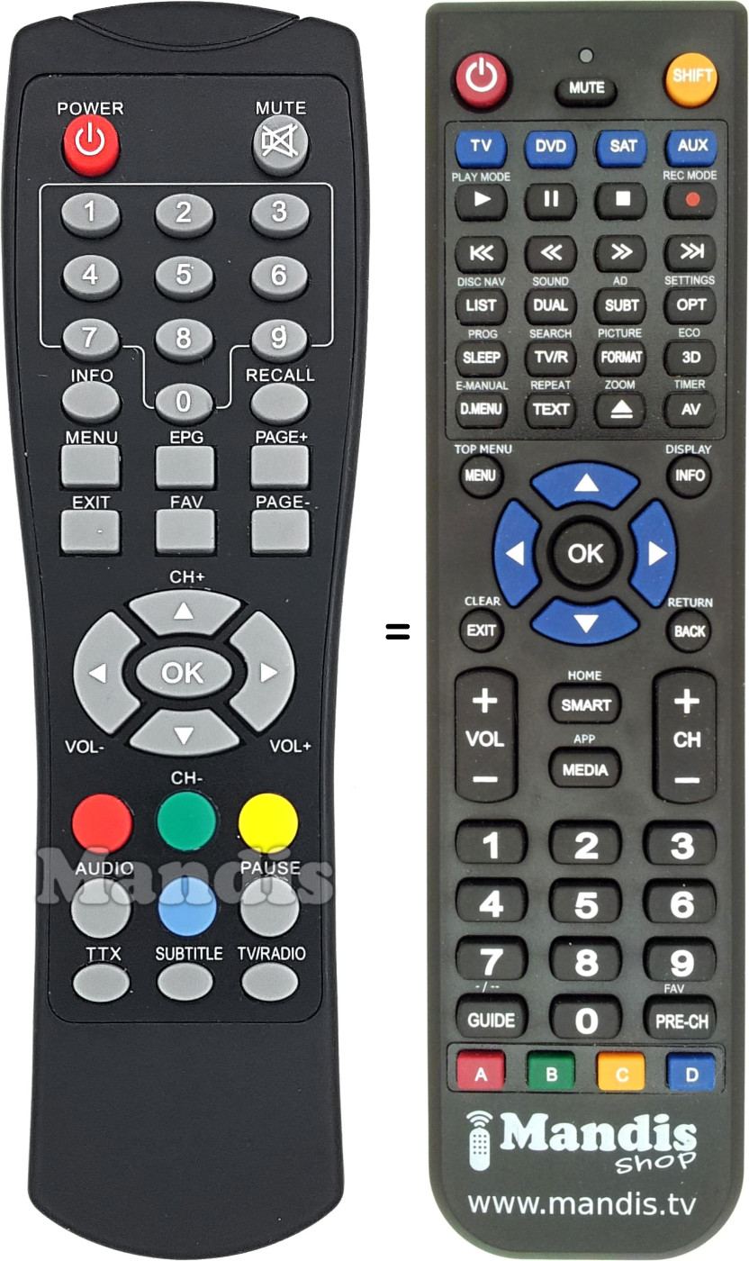 Replacement remote control DIGIQUEST STRONG002