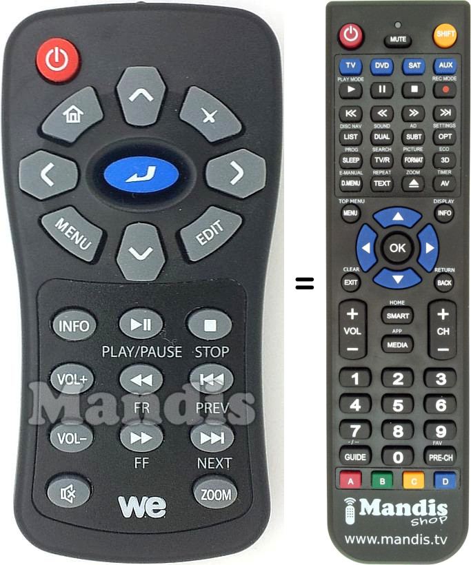 Replacement remote control Travel HD
