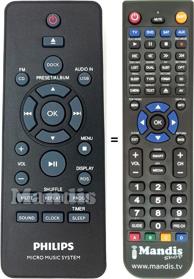 Replacement remote control Philips 996510068077