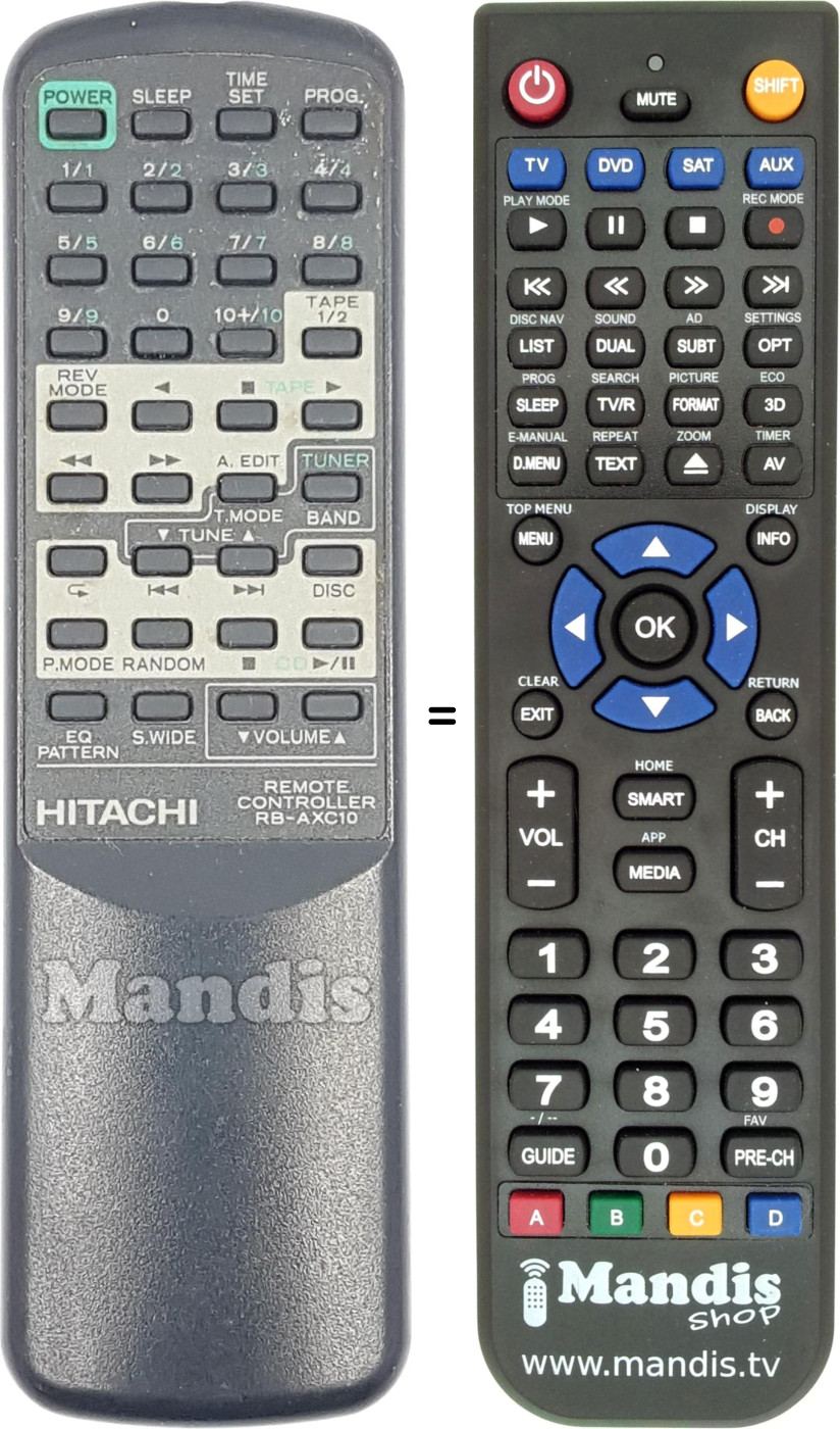Replacement remote control RB-AXC10