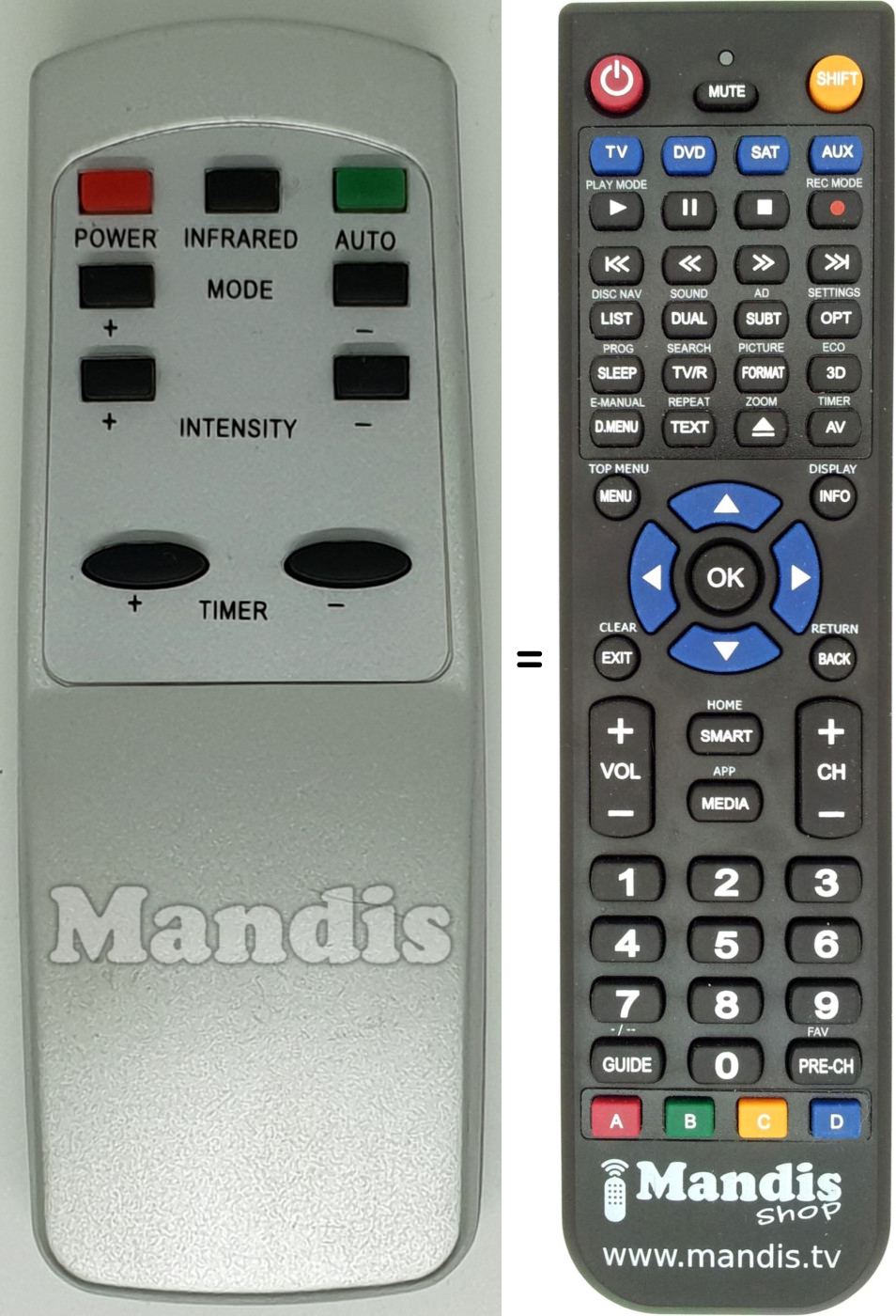 Télécommande équivalente REMCON1563