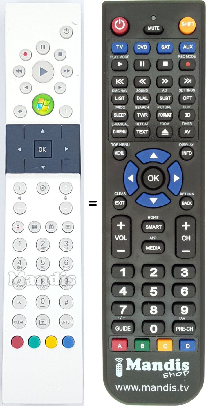 Télécommande équivalente RC1974500-00