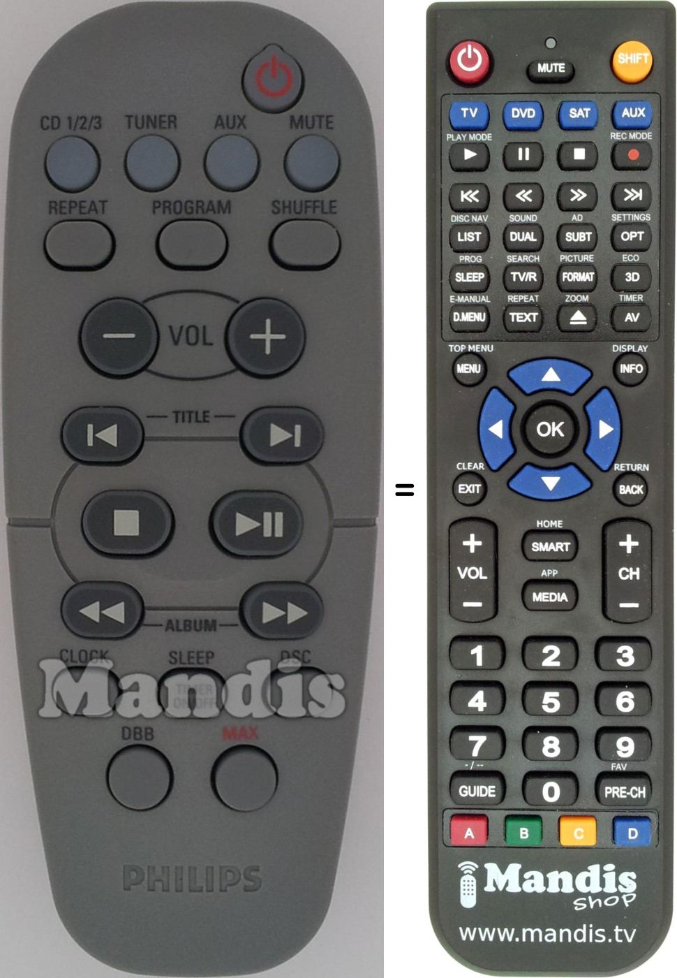 Télécommande équivalente 313923815461