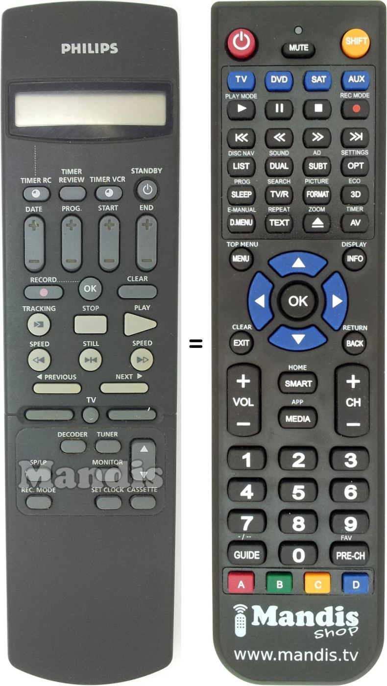 Replacement remote control RT244-114PBM