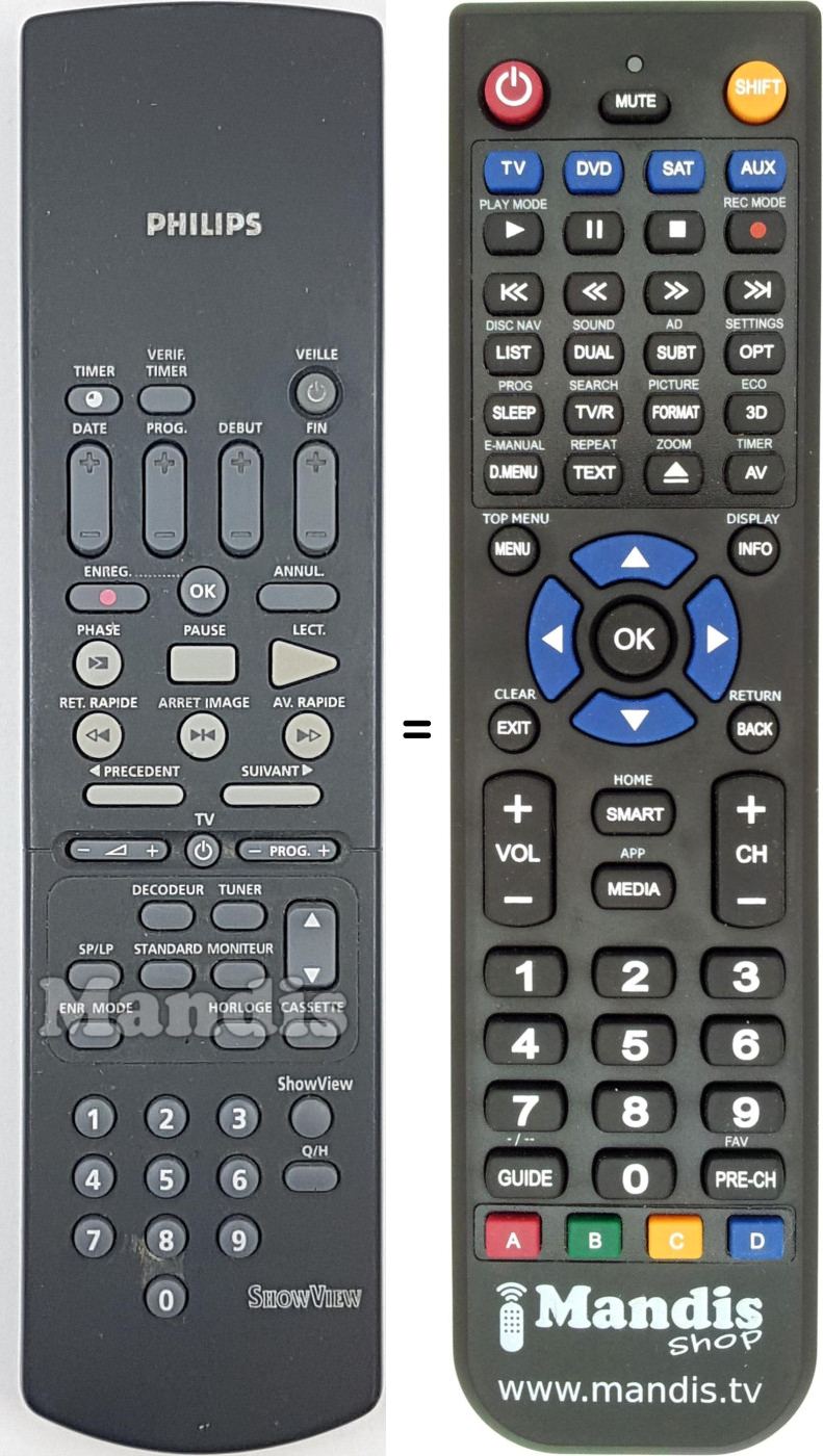 Replacement remote control RT740-144