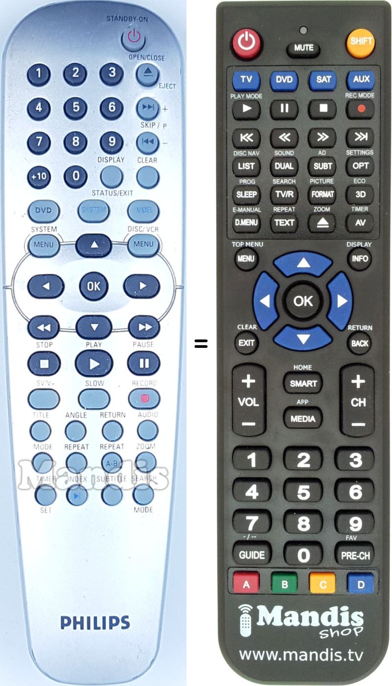 Télécommande équivalente Philips 996500019486