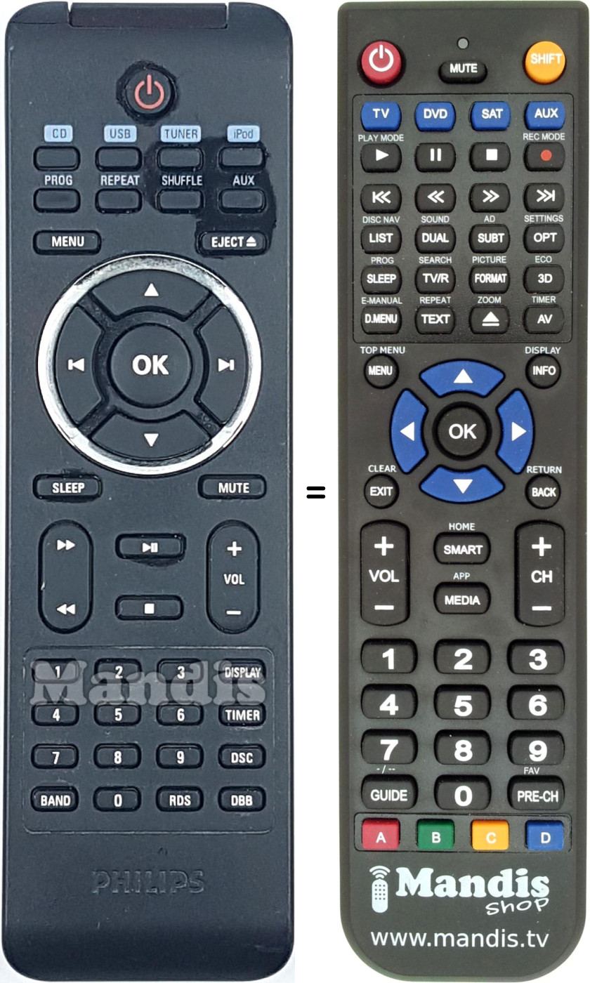 Replacement remote control Philips 996510029696