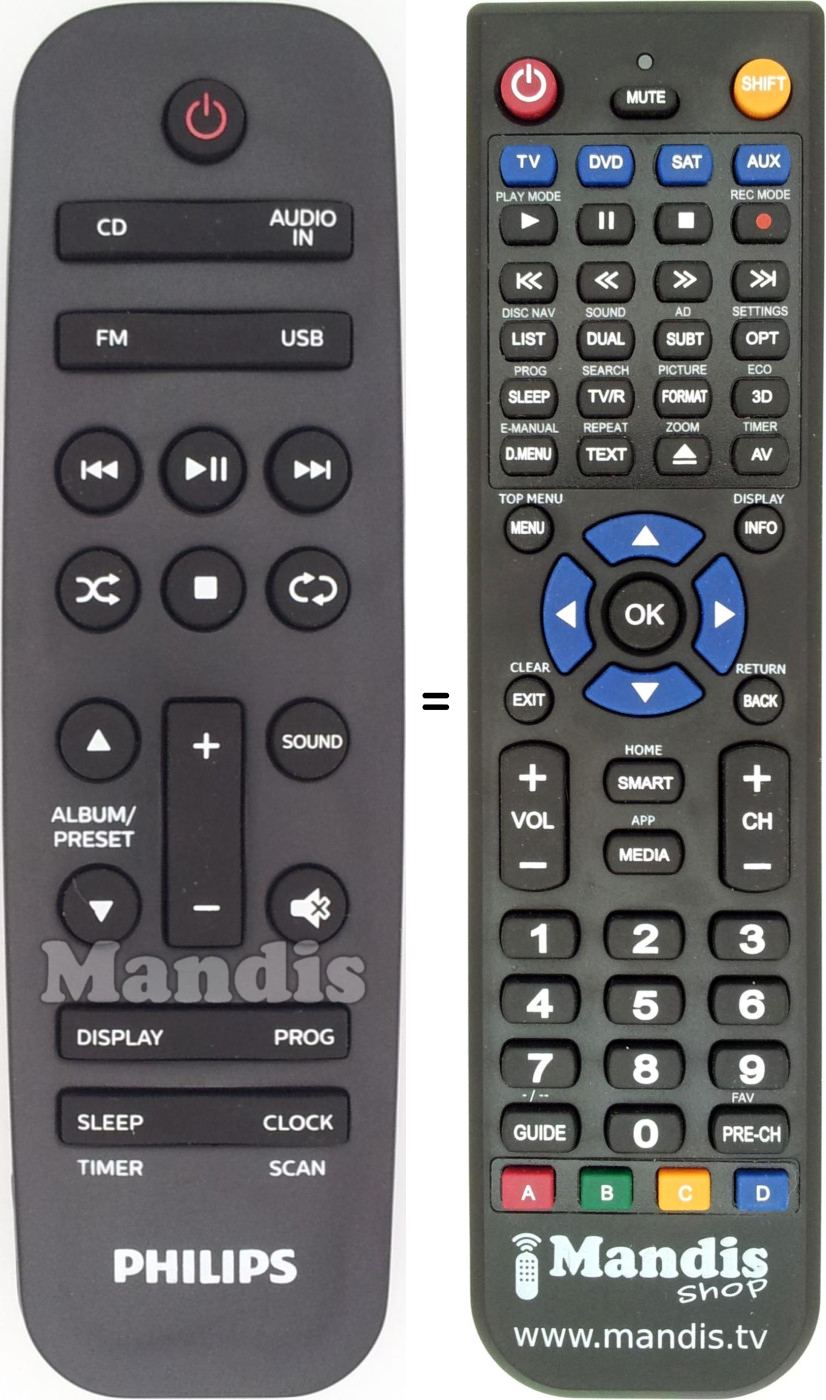 Télécommande équivalente 996580009857