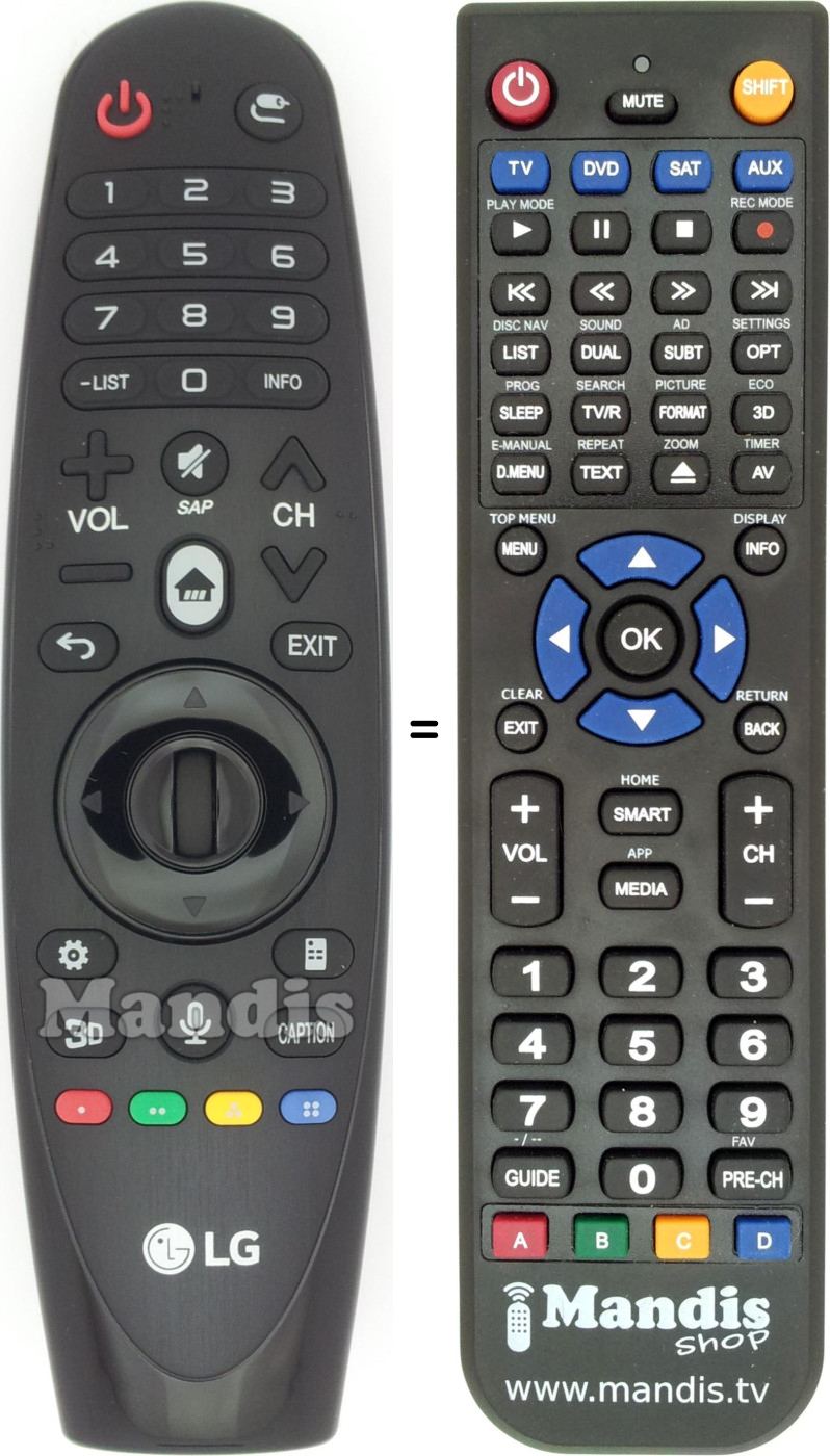 Replacement remote control LG AKB74495302