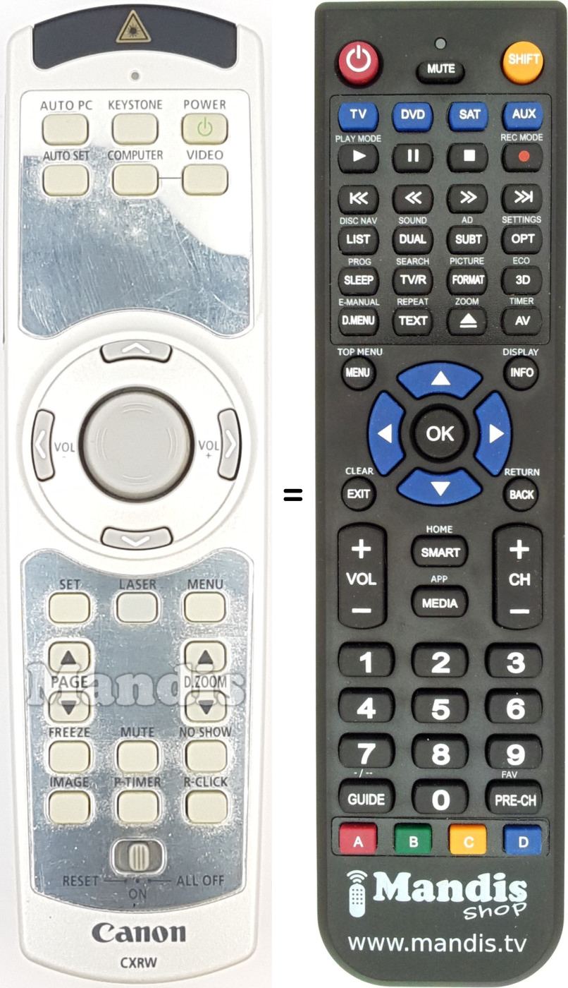 Replacement remote control CXRW