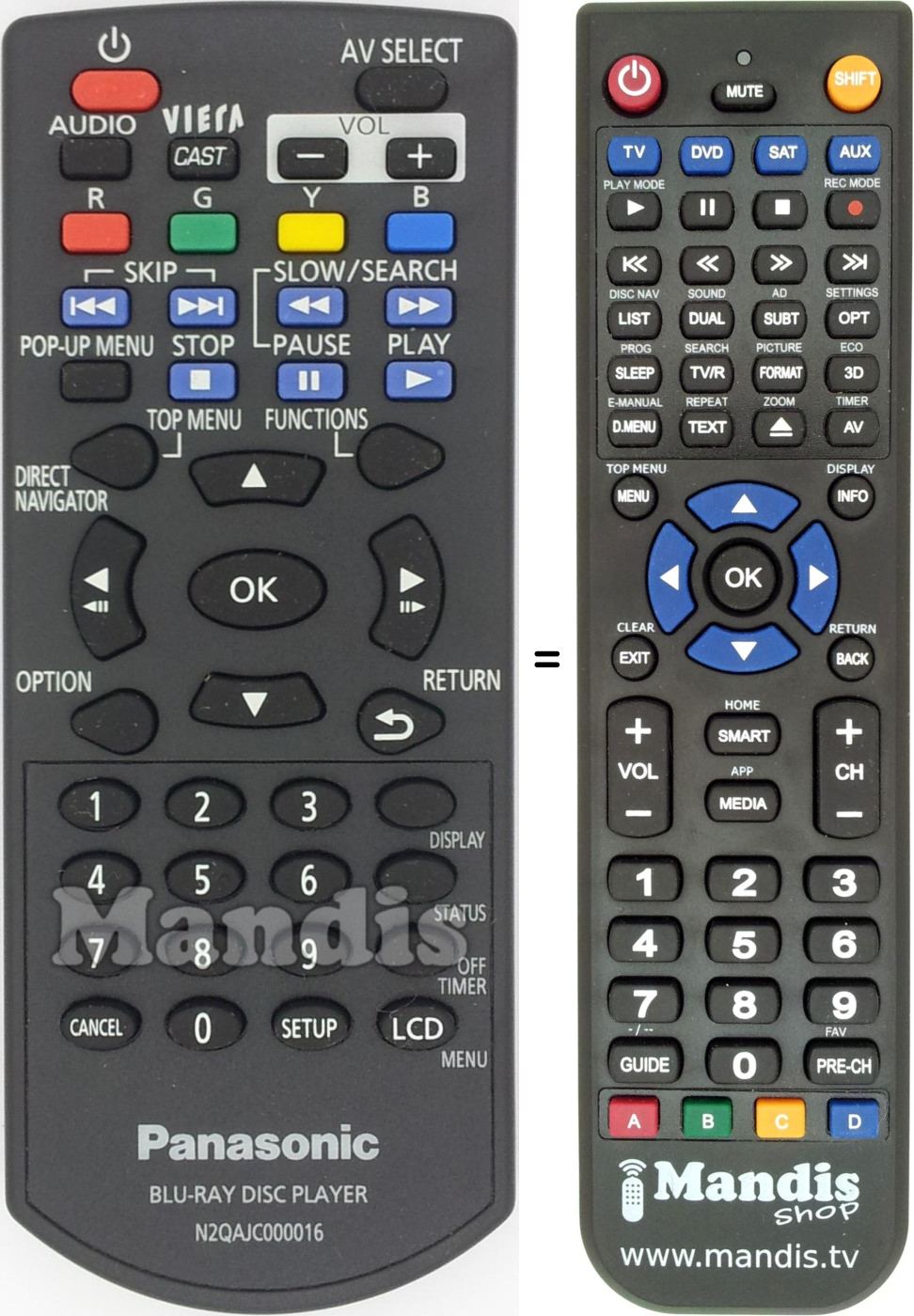 Telecomando equivalente N2QAJC000016