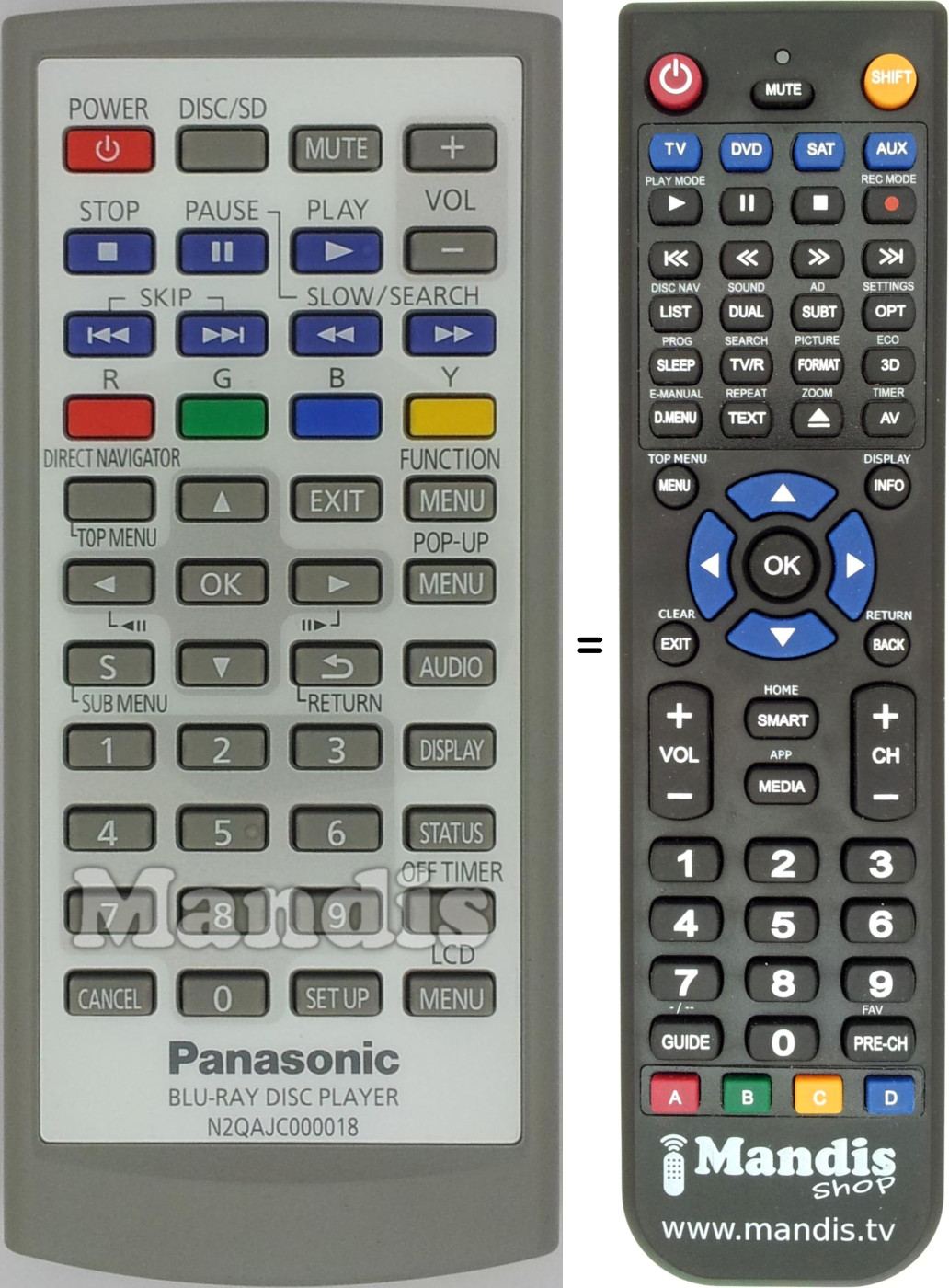 Telecomando equivalente N2QAJC000018
