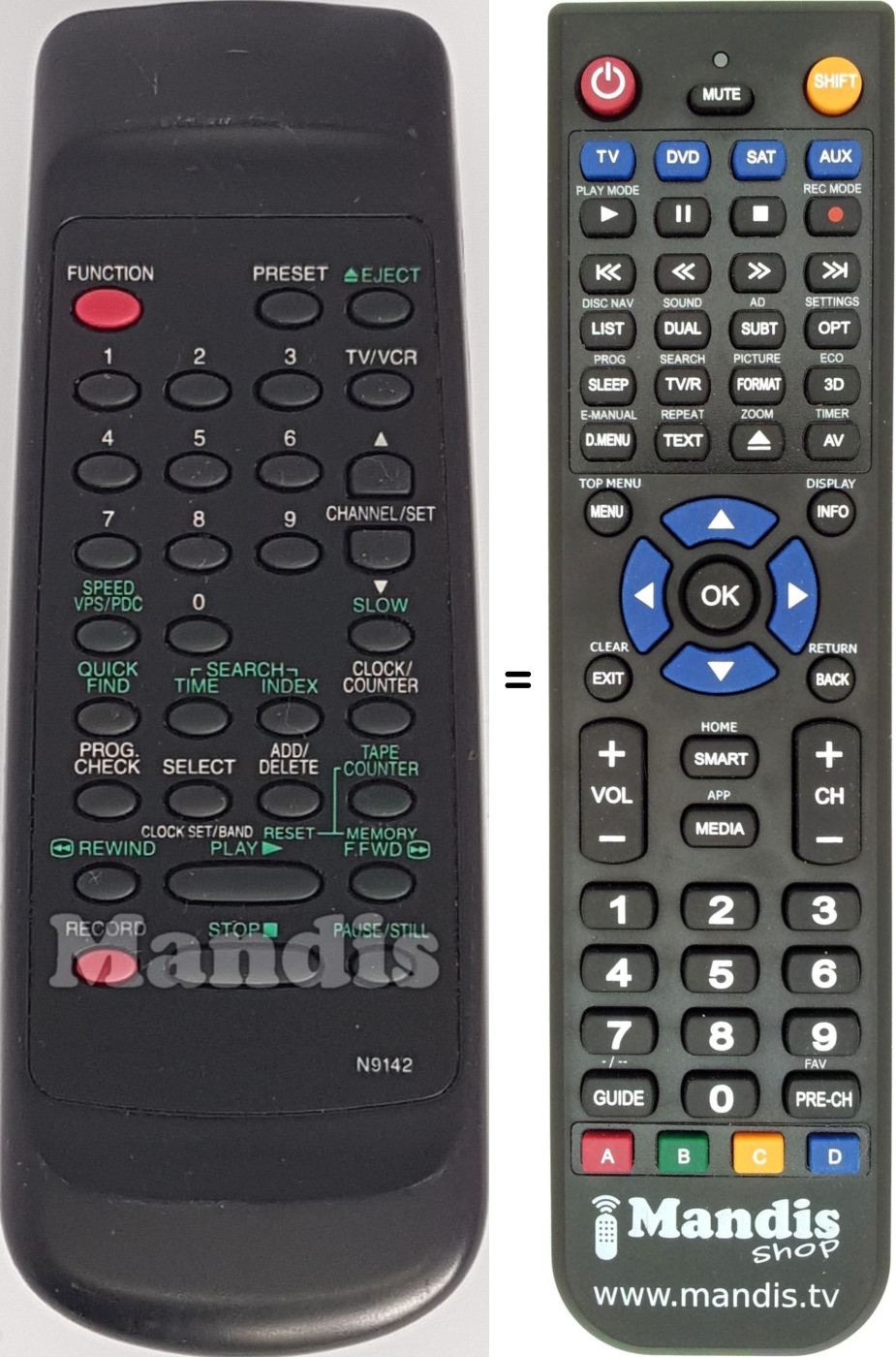 Replacement remote control N9142