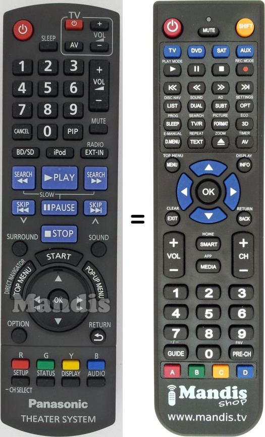 Telecomando equivalente N2QAKB000075