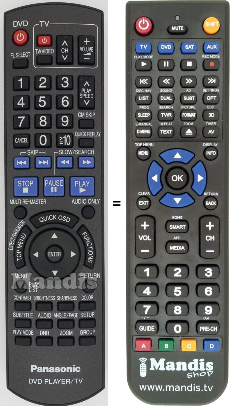 Telecomando equivalente N2QAYB000198