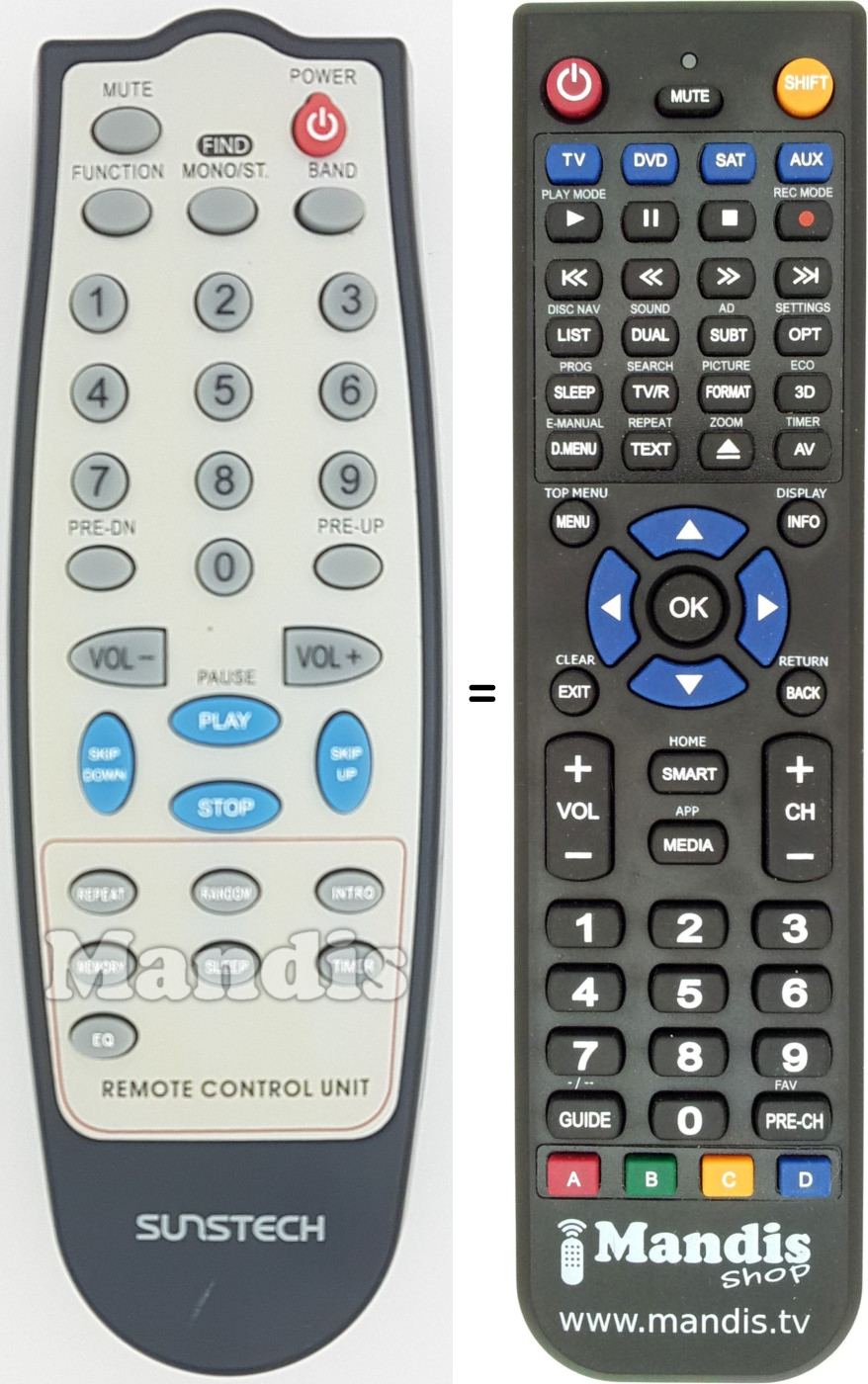Telecomando equivalente REMCON1654