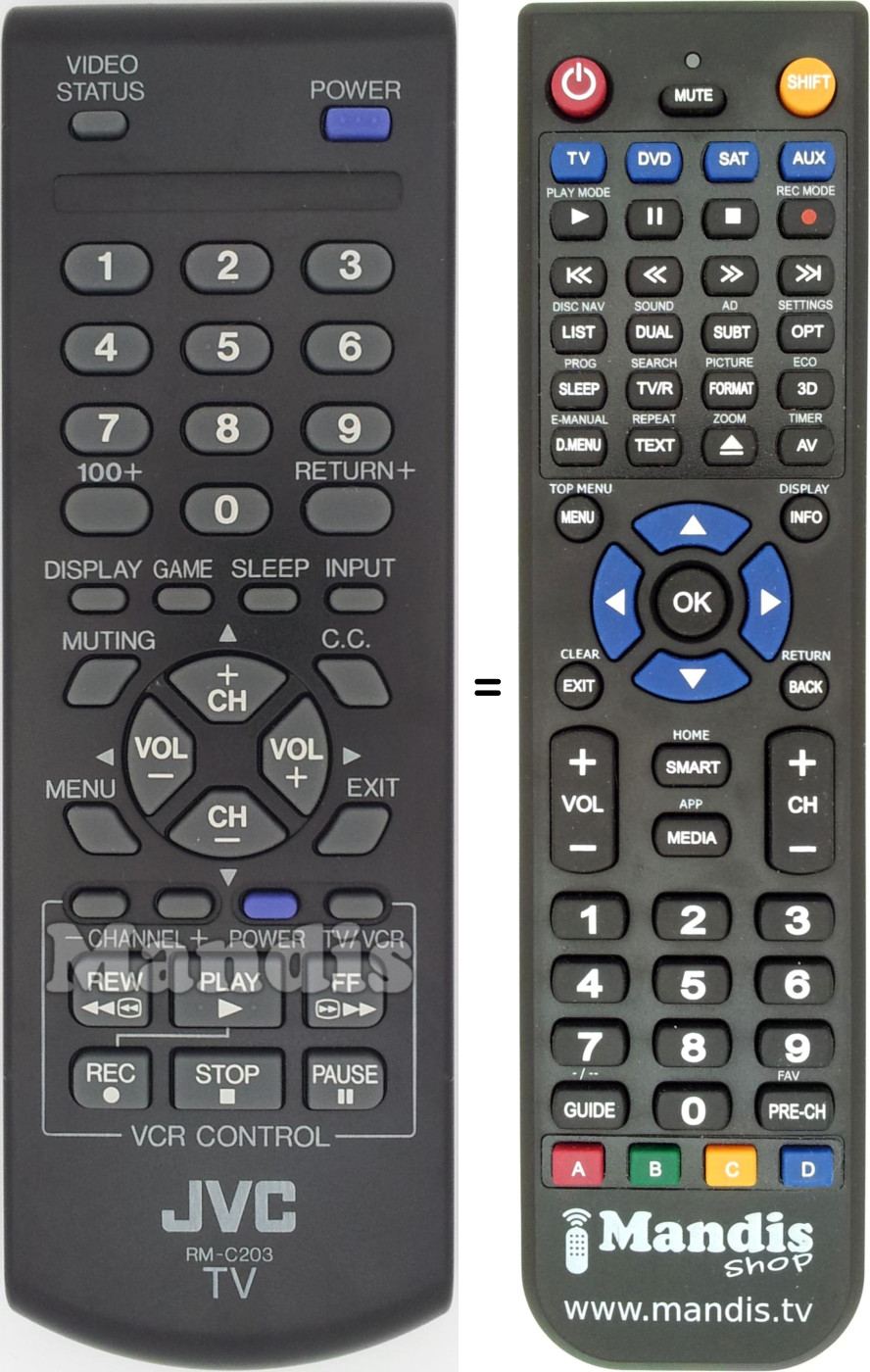 Replacement remote control RM-C203