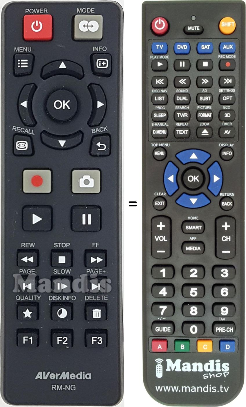 Replacement remote control AVERMEDIA RM-NG
