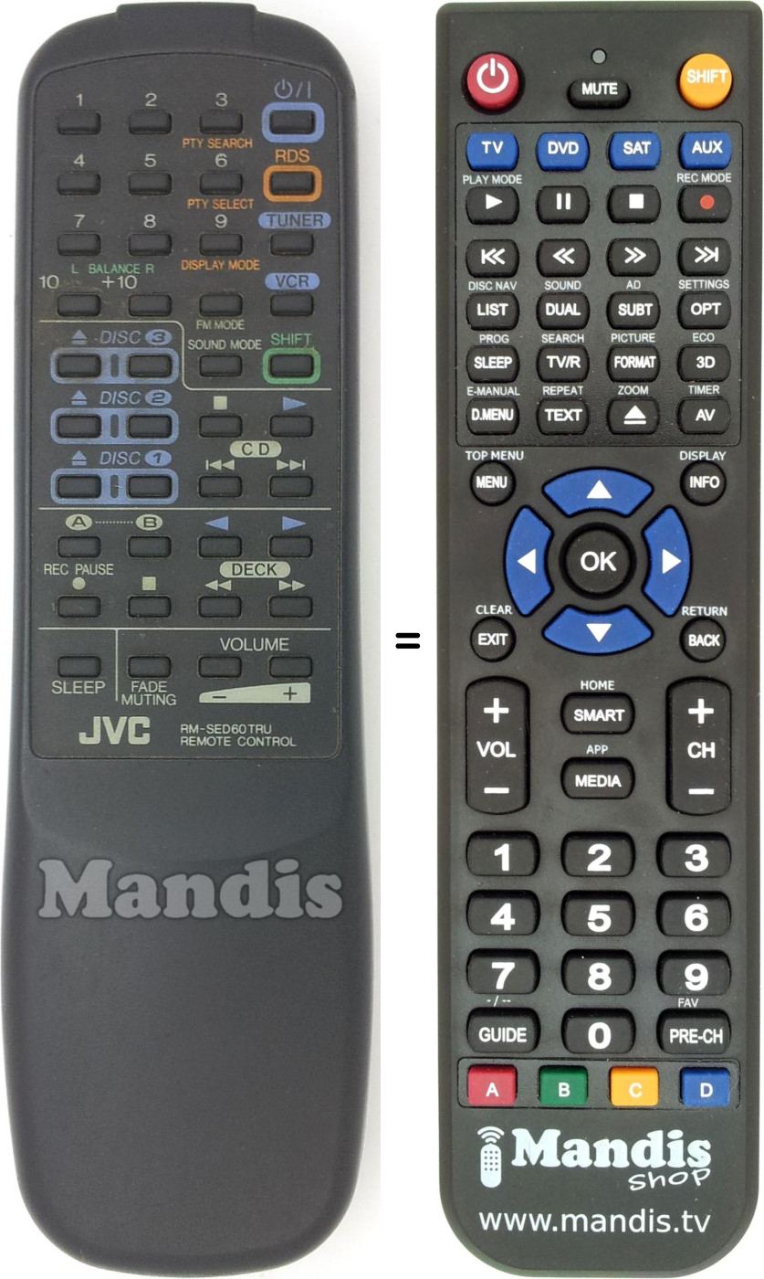 Replacement remote control RM-SED60TRU