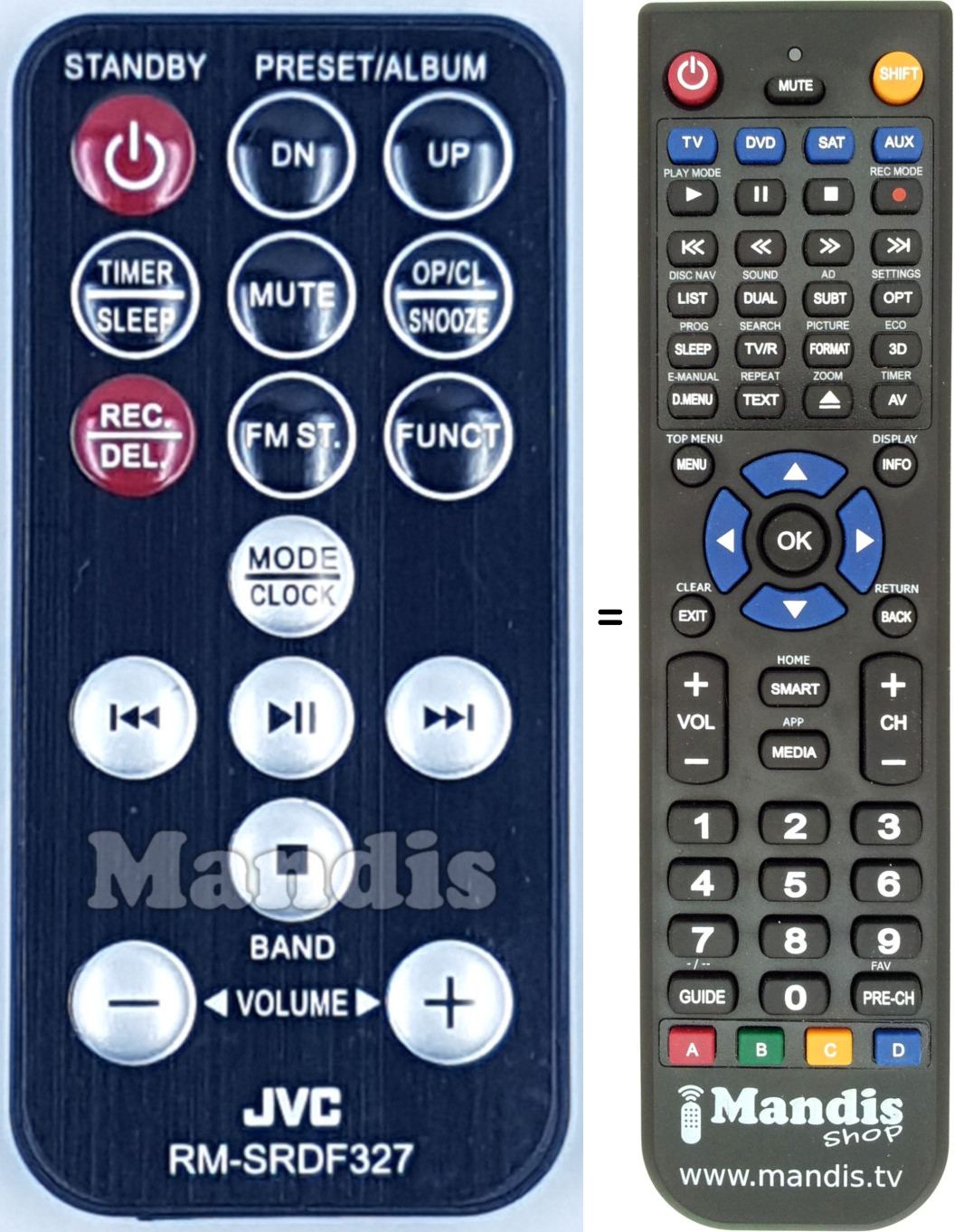 Telecomando equivalente JVC RM-SRDF327
