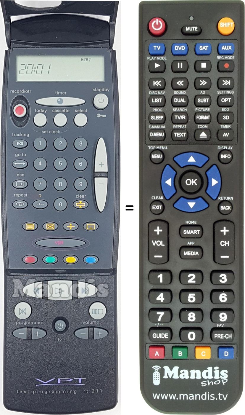 Télécommande équivalente RT211-114
