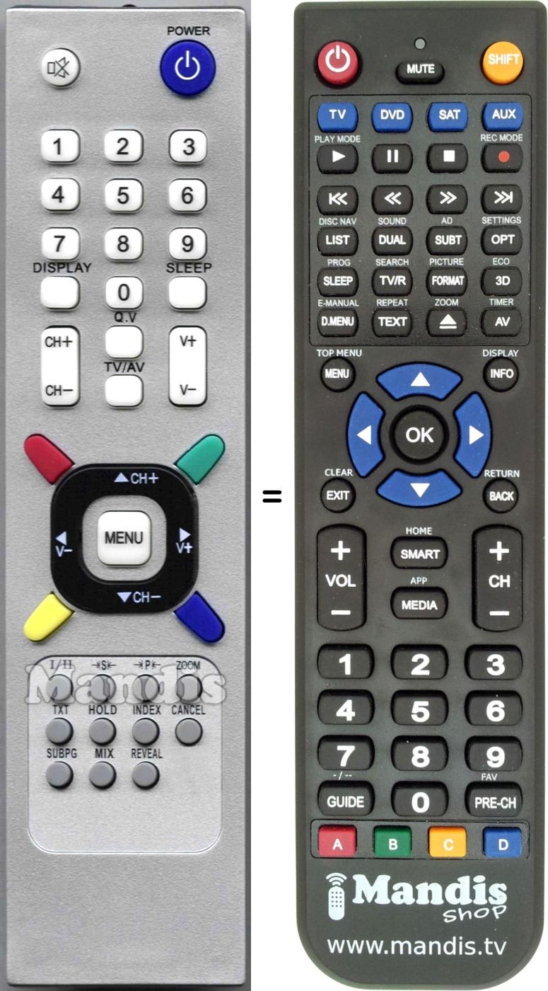 Replacement remote control S3201LB