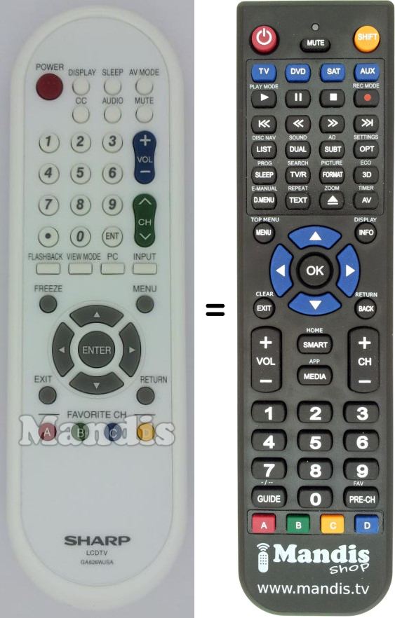 Telecomando equivalente GA626WJSA