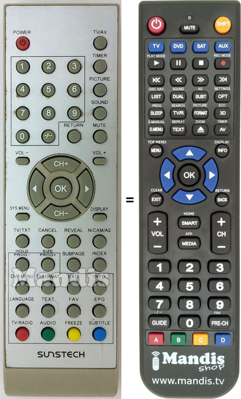 Telecomando equivalente Sunstech TL1911D