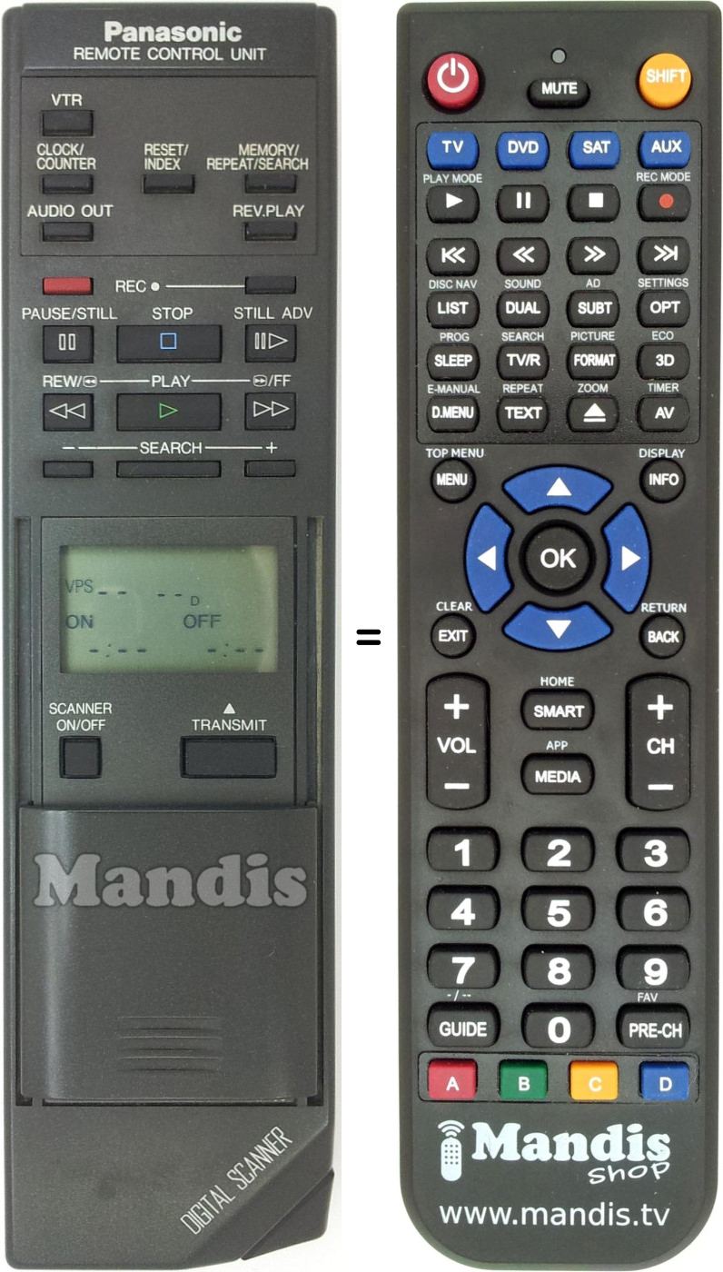 Replacement remote control Panasonic VEQ1100