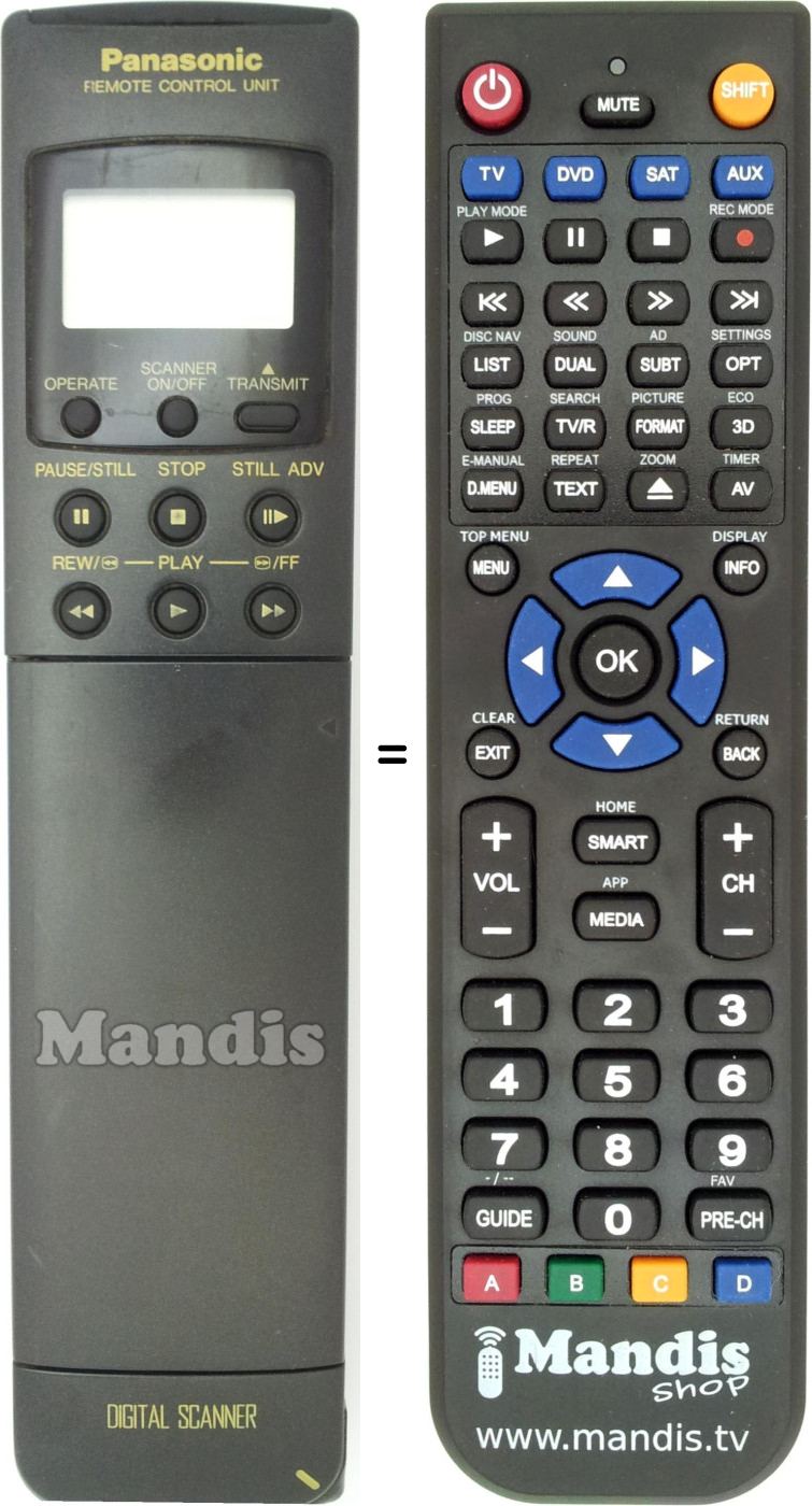 Replacement remote control Panasonic VEQ1473