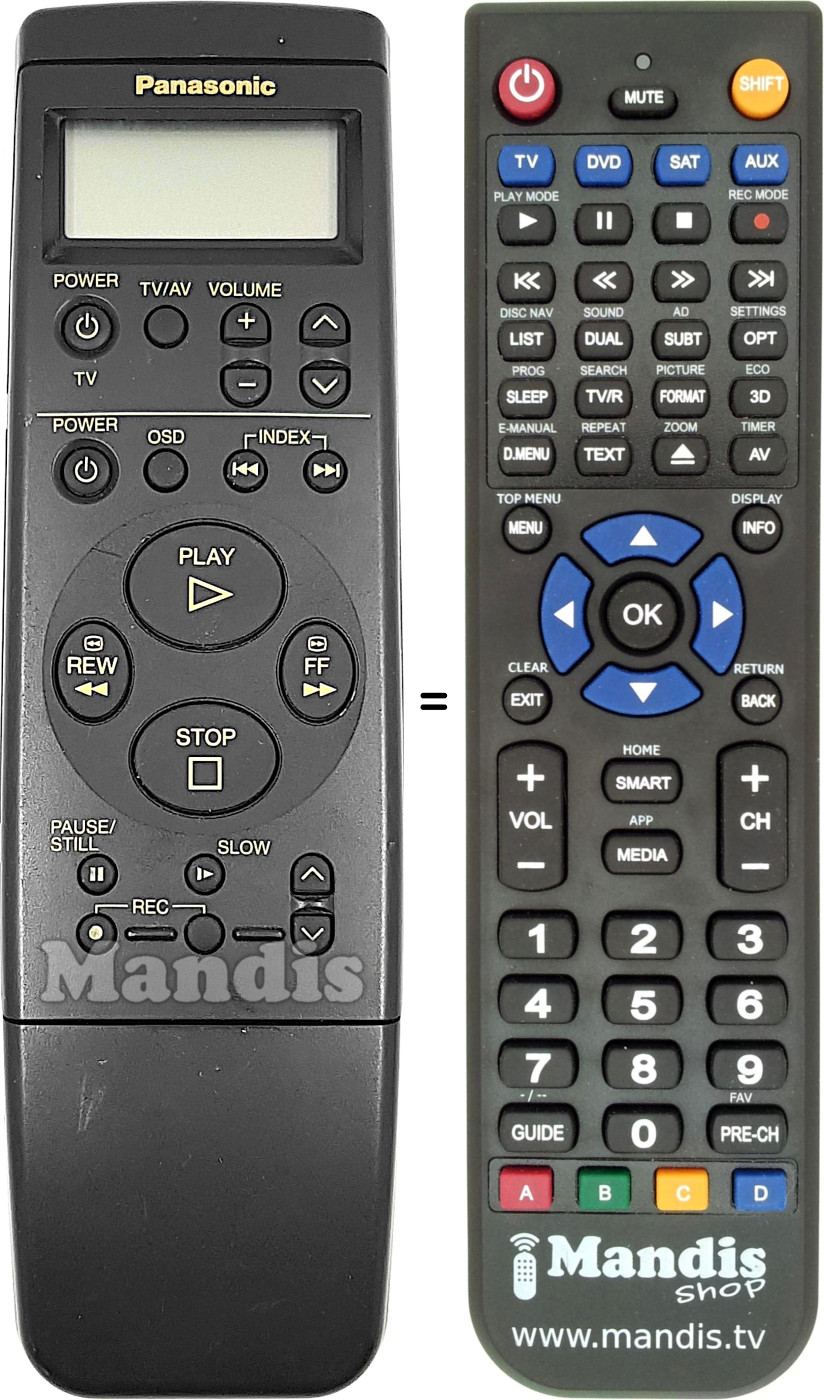 Telecomando equivalente Panasonic VEQ1873