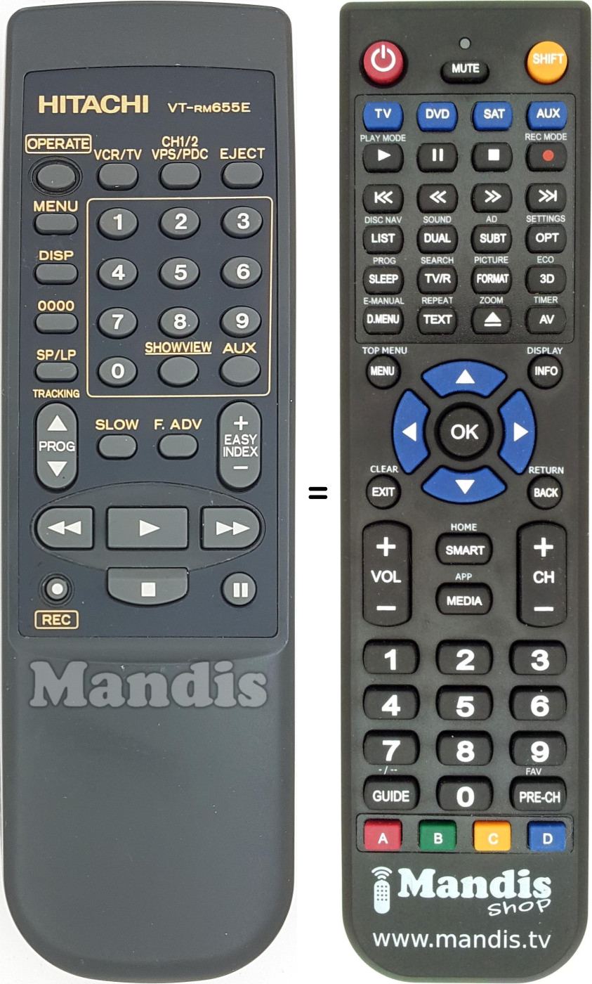Replacement remote control VT-RM655E
