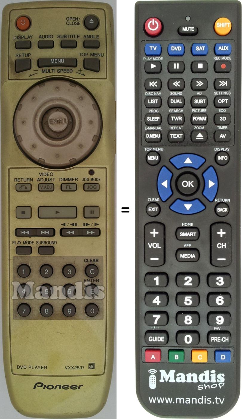Replacement remote control VXX2837