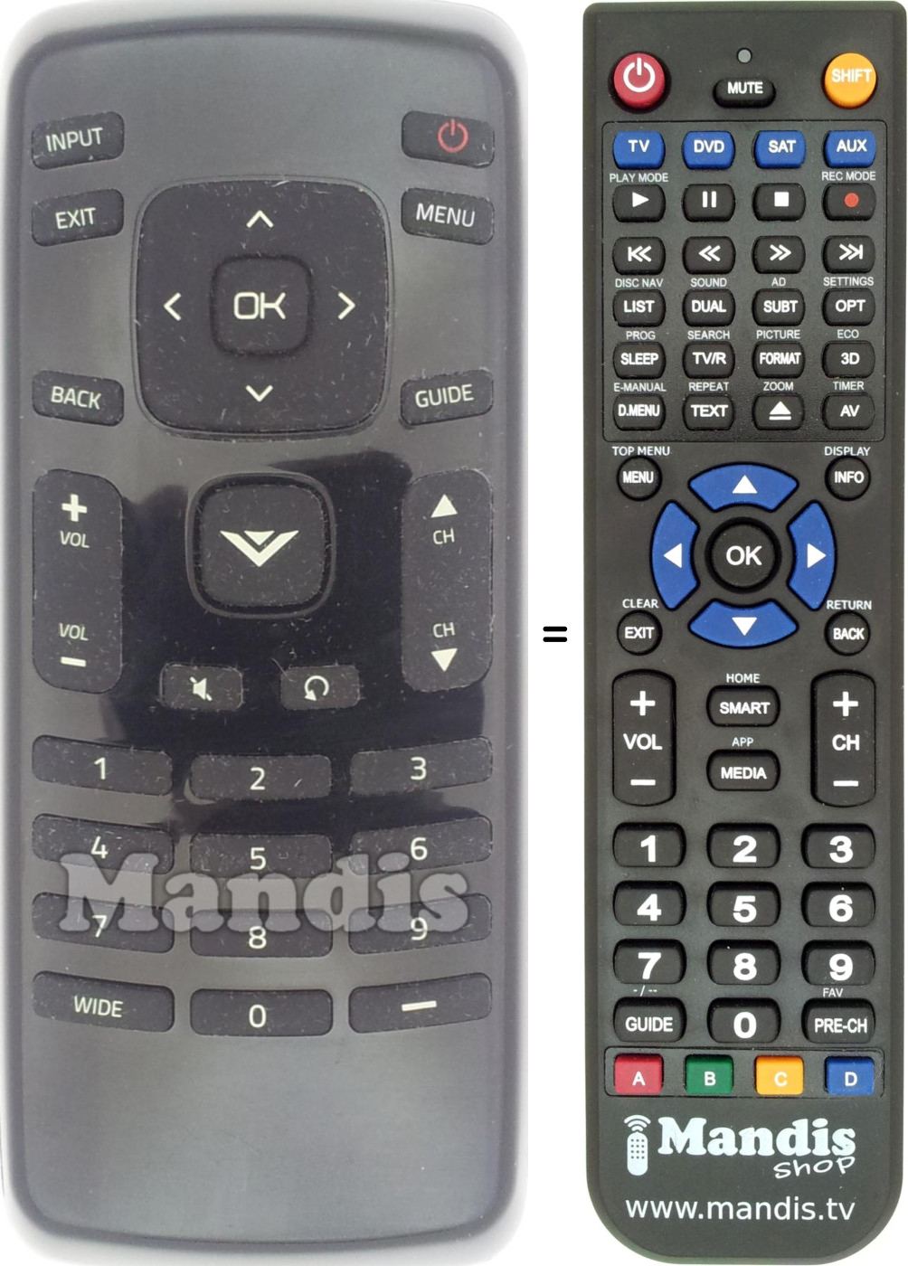Replacement remote control XRT020