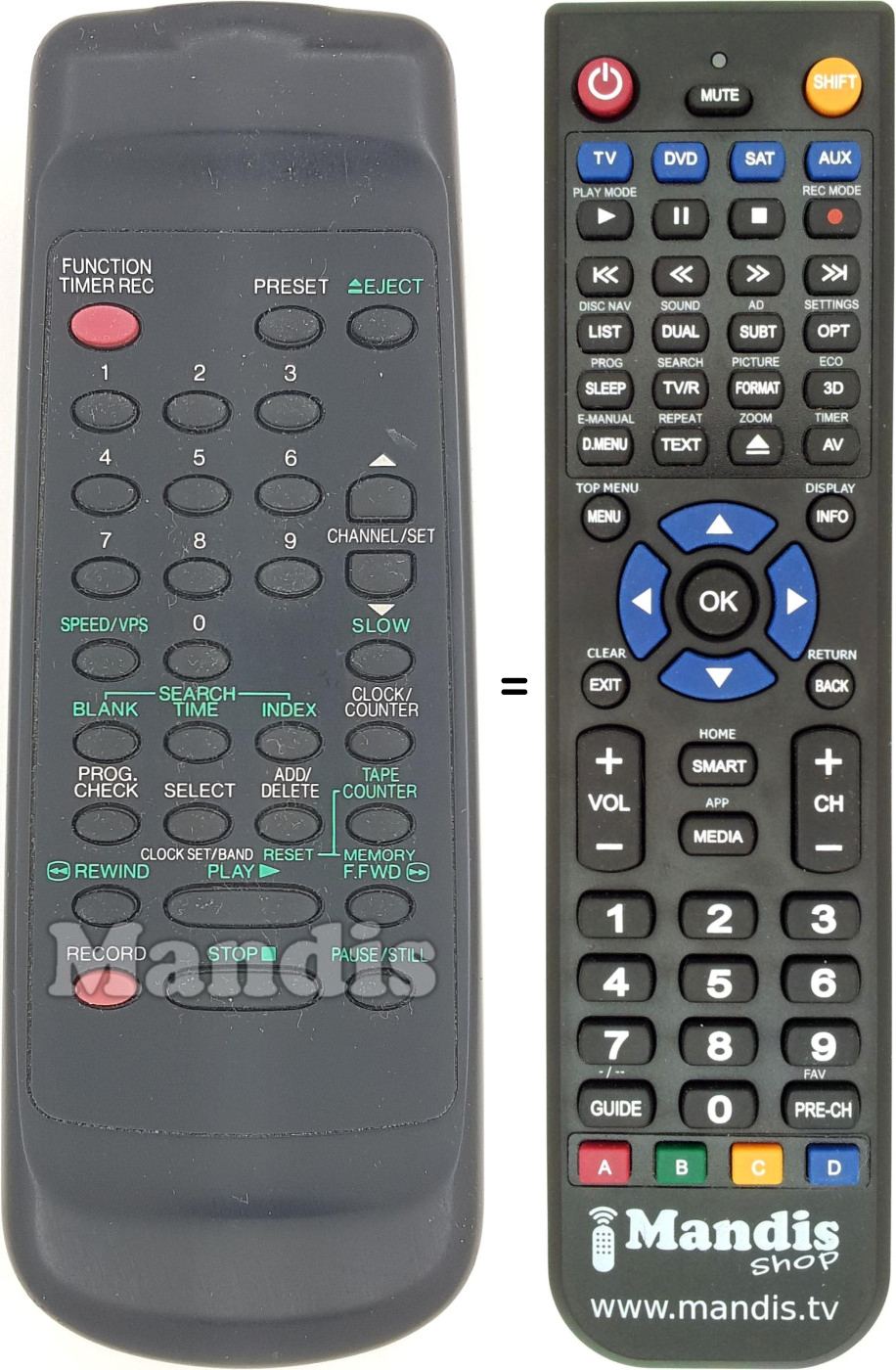 Replacement remote control REMCON1606