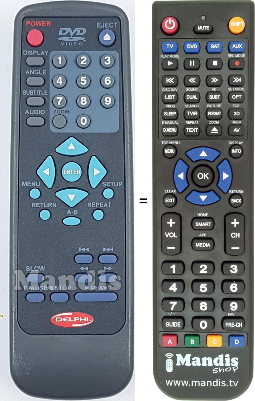 Replacement remote control DELPHI001