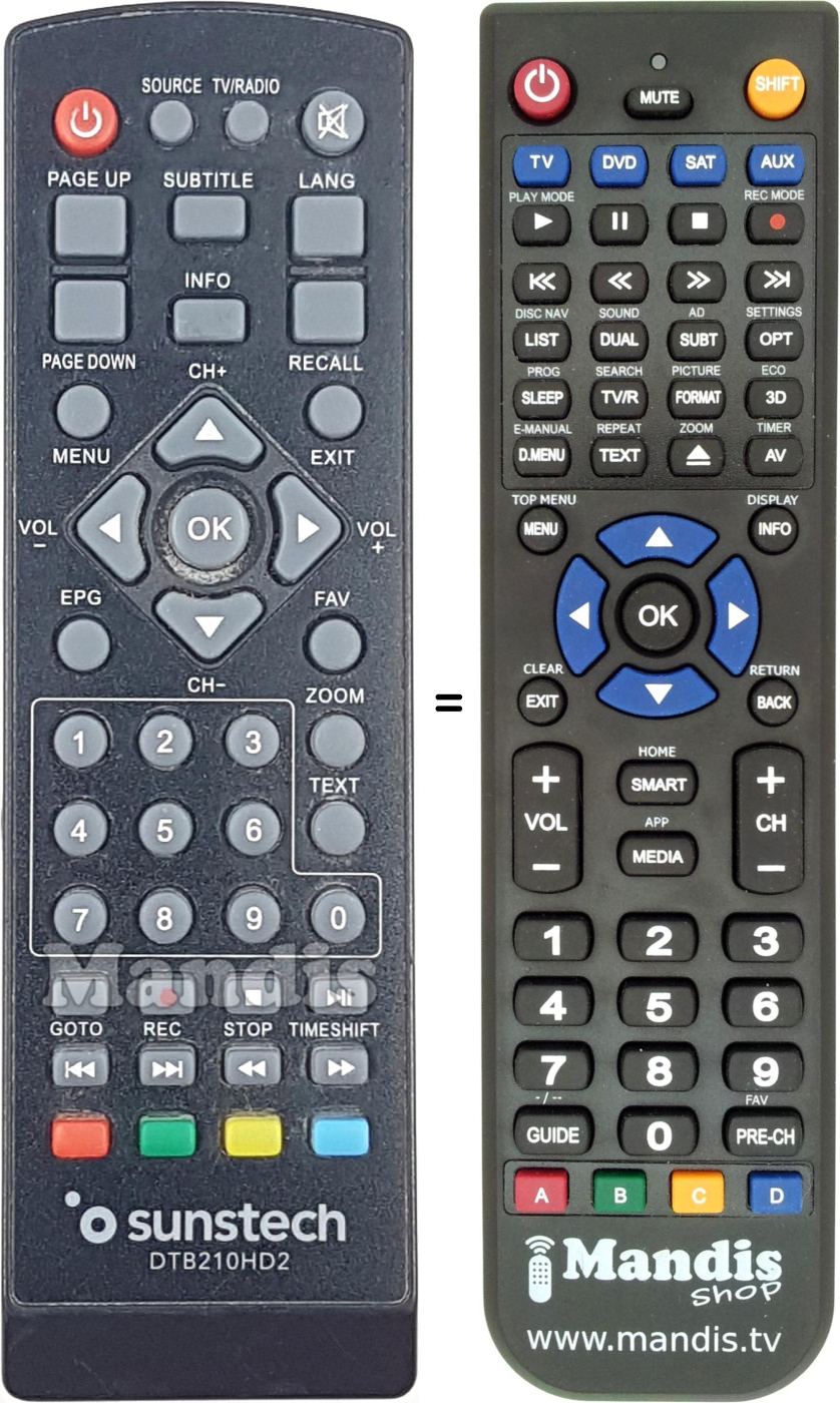 Telecomando equivalente DTB210HD2