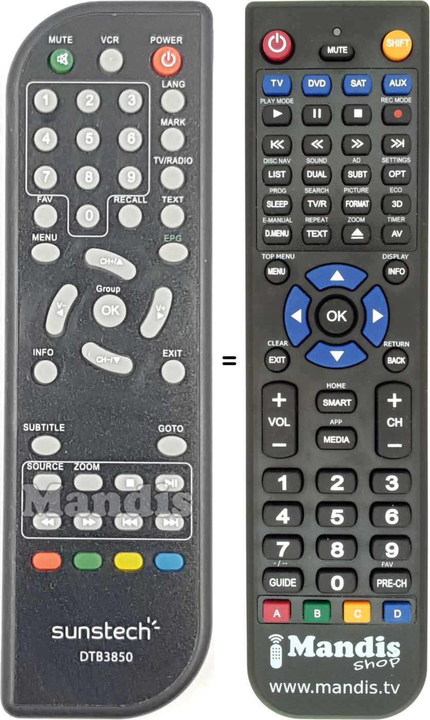 Telecomando equivalente DTB3850-2