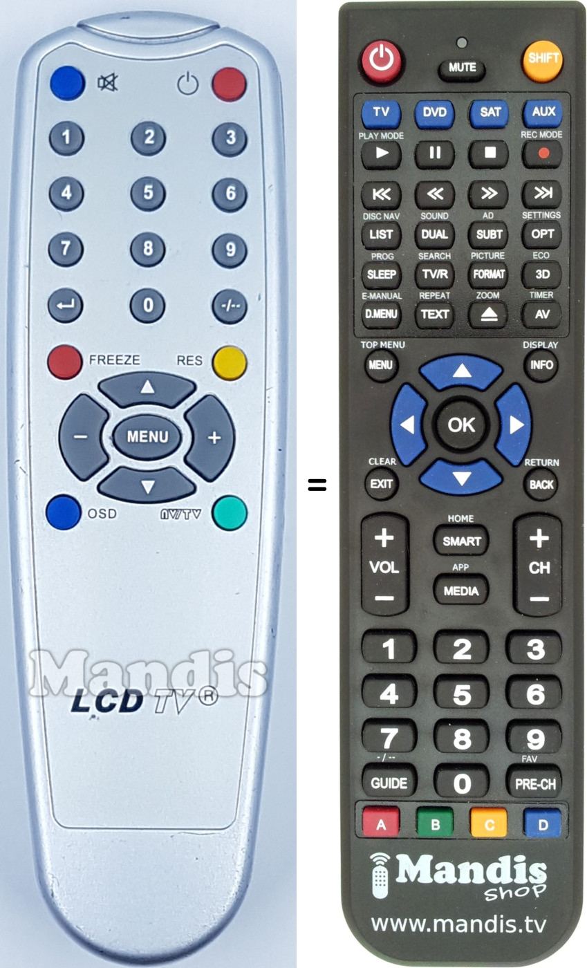 Telecomando equivalente LCDTV001