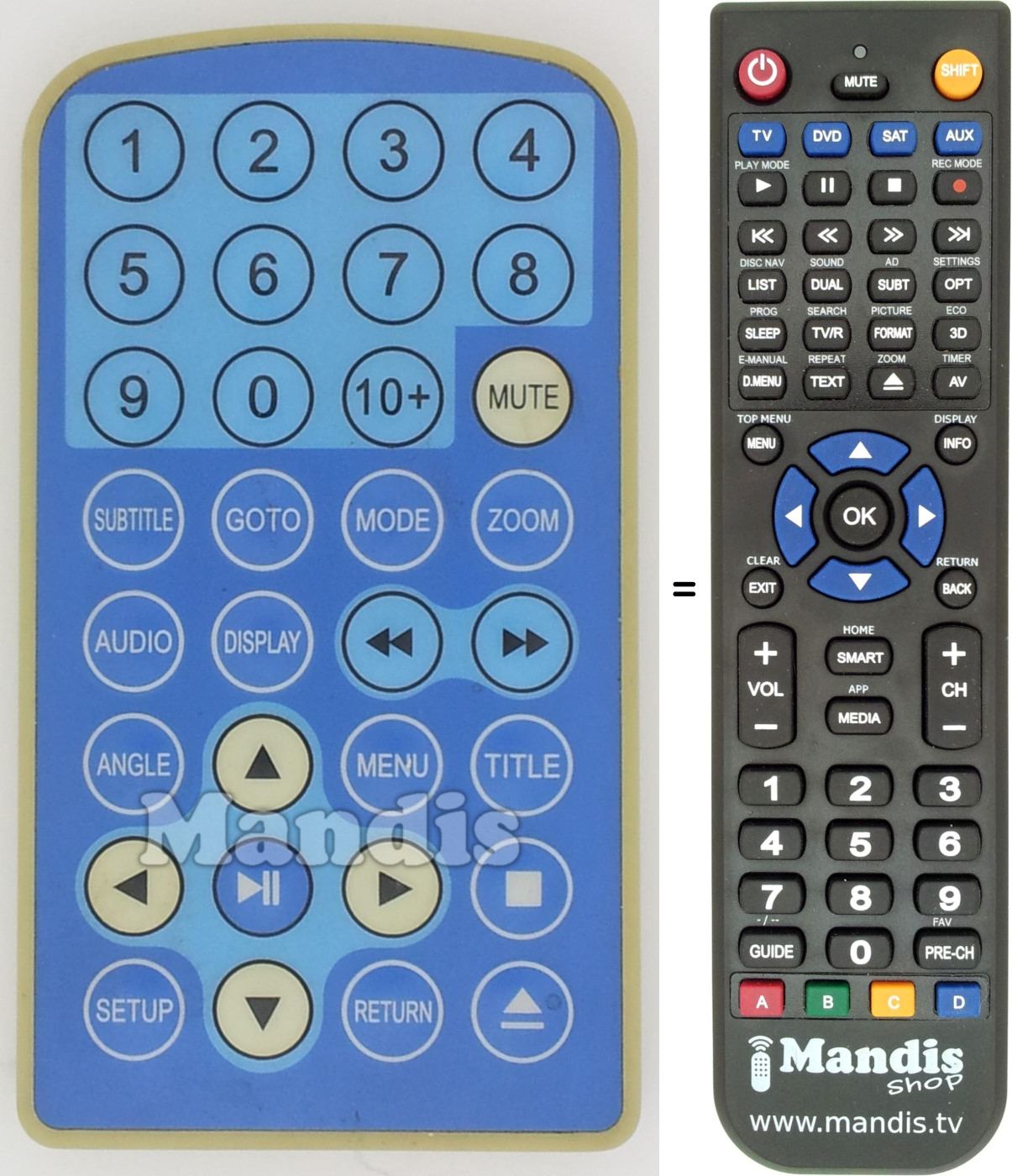 Télécommande équivalente REMCON1498