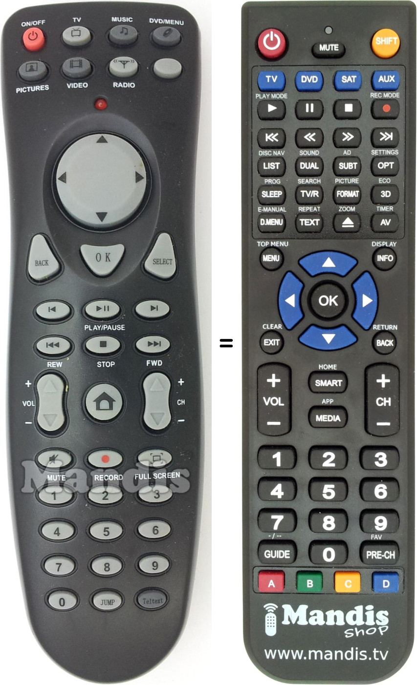 Télécommande équivalente REMCON1562