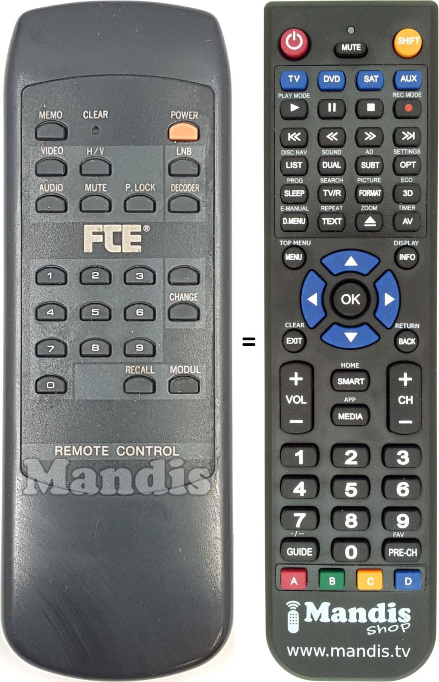 Replacement remote control REMCON2117