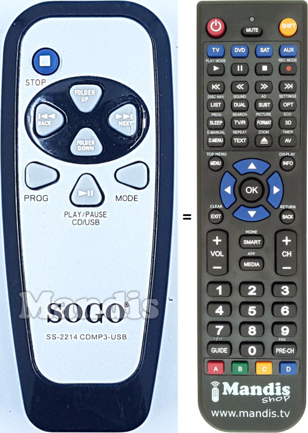 Replacement remote control SS-2214