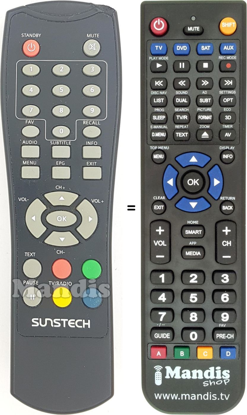 Telecomando equivalente SUN007
