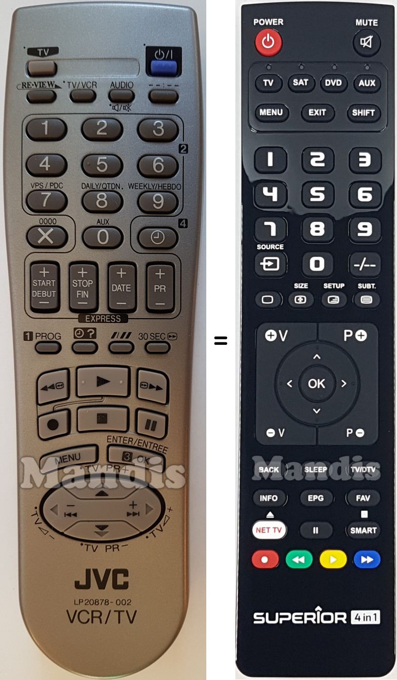 Replacement remote control JVC HR-S6700EV