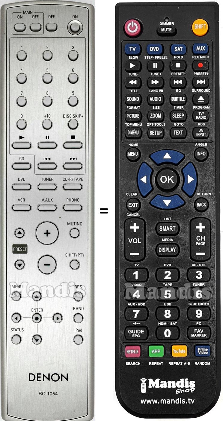 Télécommande équivalente Denon RC-1054